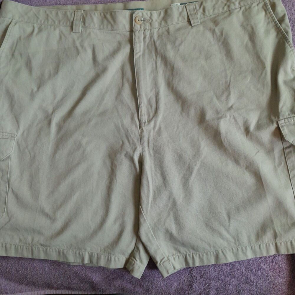 Wrangler Men's Beige Cotton Canvas Cargo Shorts Flat Front Size 40